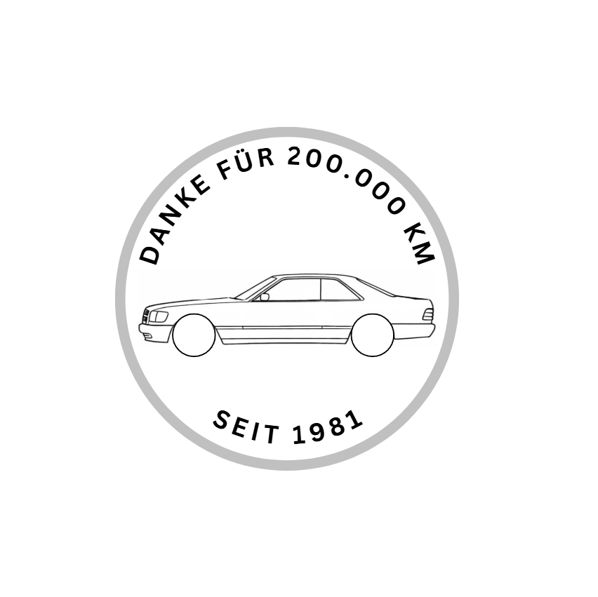 Mercedes W126 Coupé "Danke für 200.000 KM"